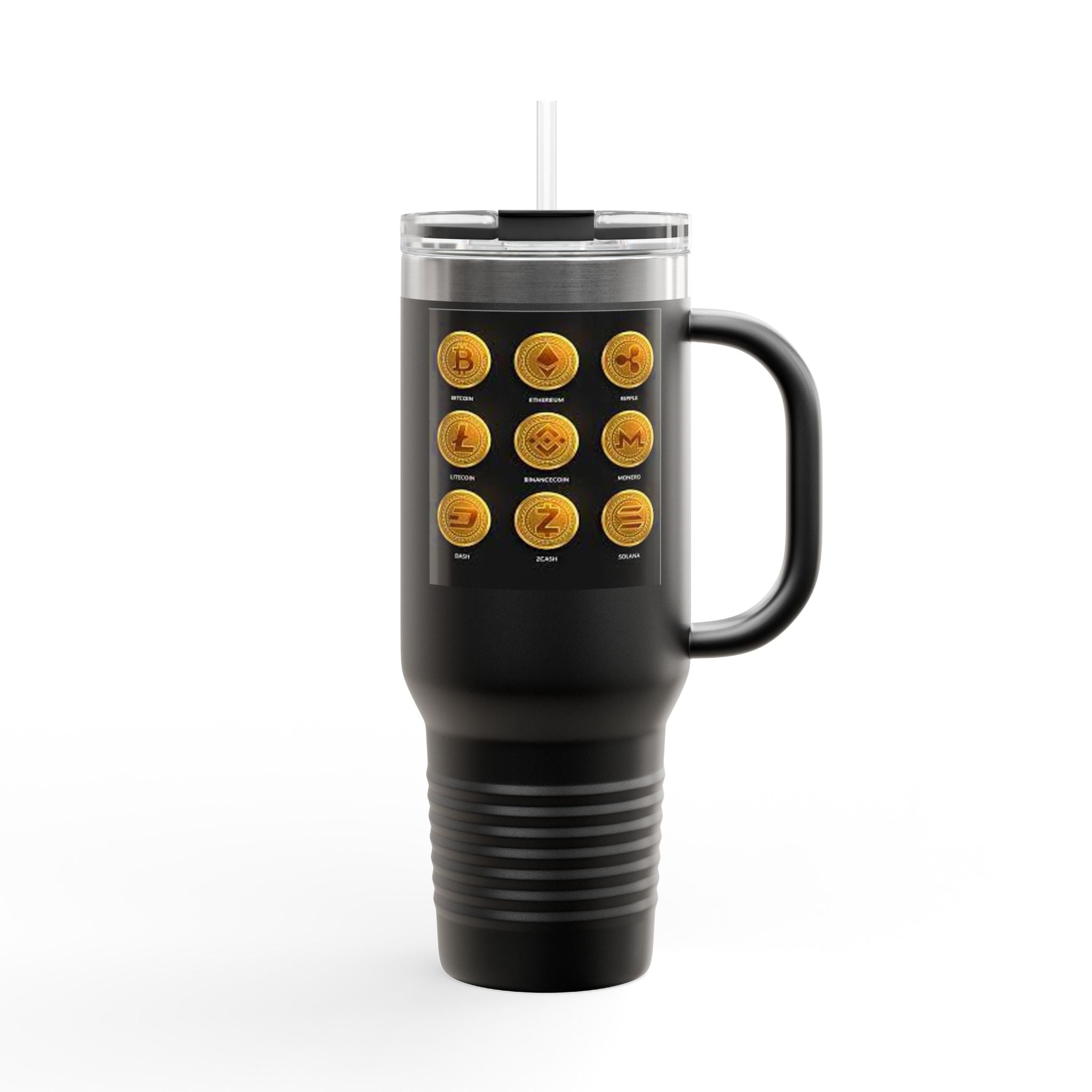 Crypto Currencies Icons 40oz Travel Mug | Insulated Tumbler