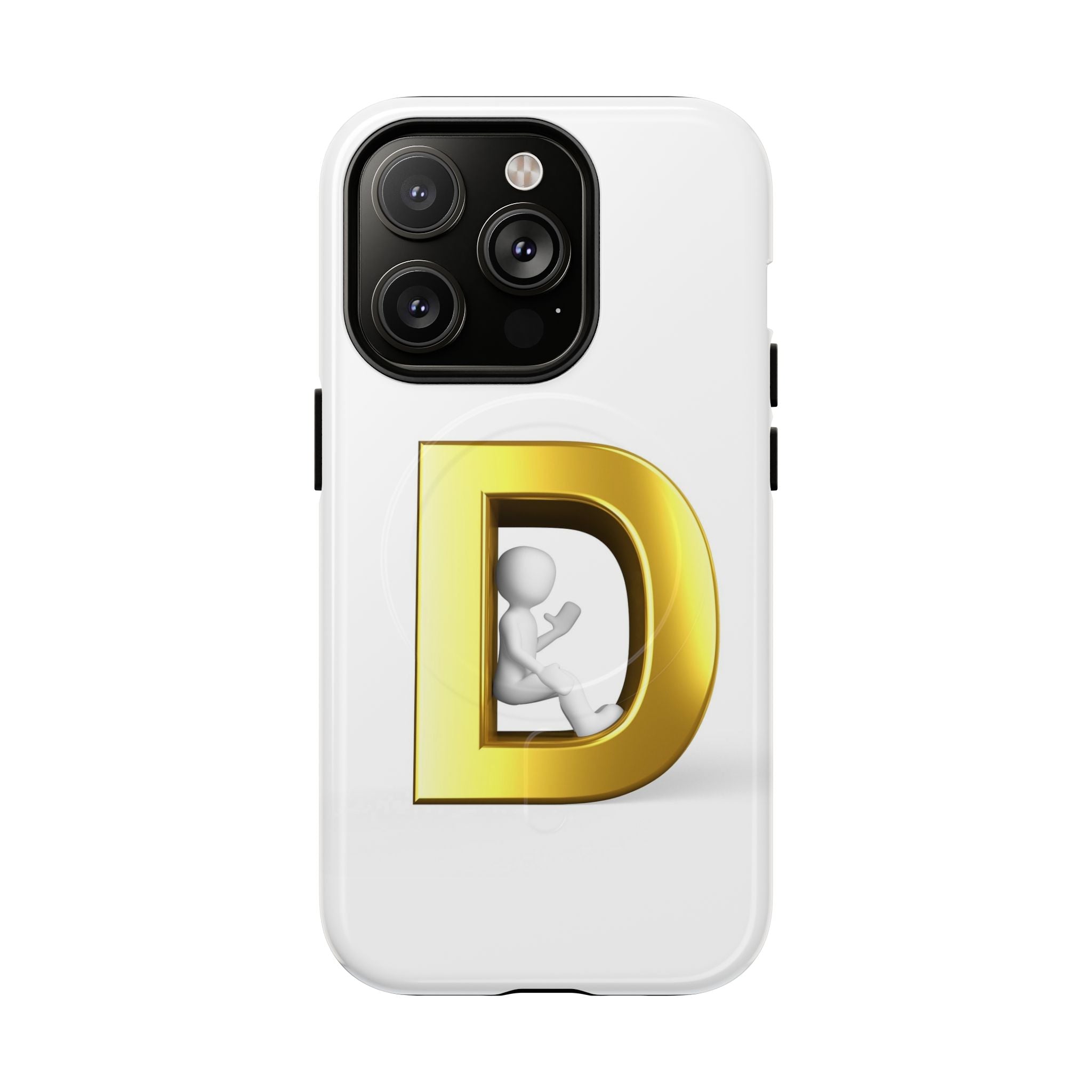Coque de téléphone à monogramme lettre D or | Coque magnétique résistante