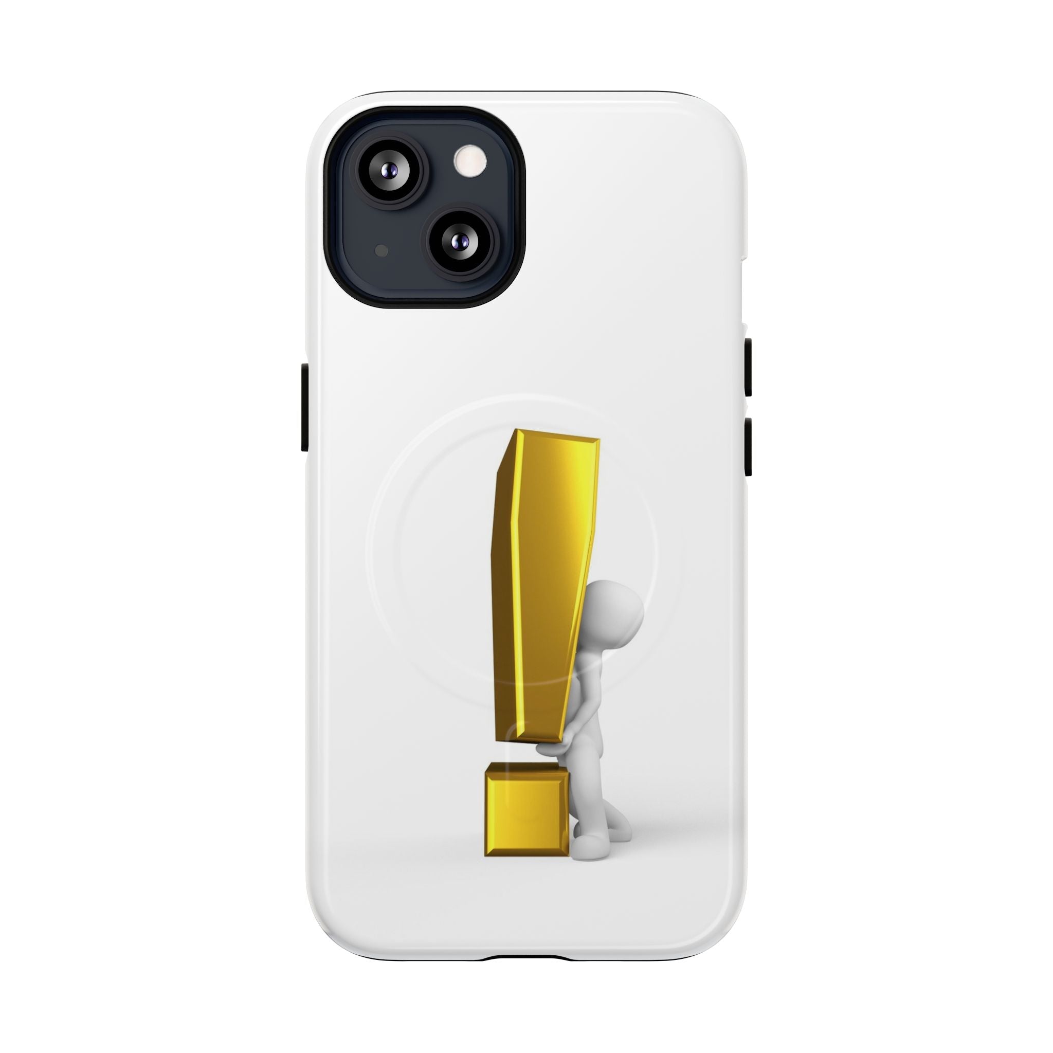 Coque de téléphone aimantée robuste Point d'exclamation doré