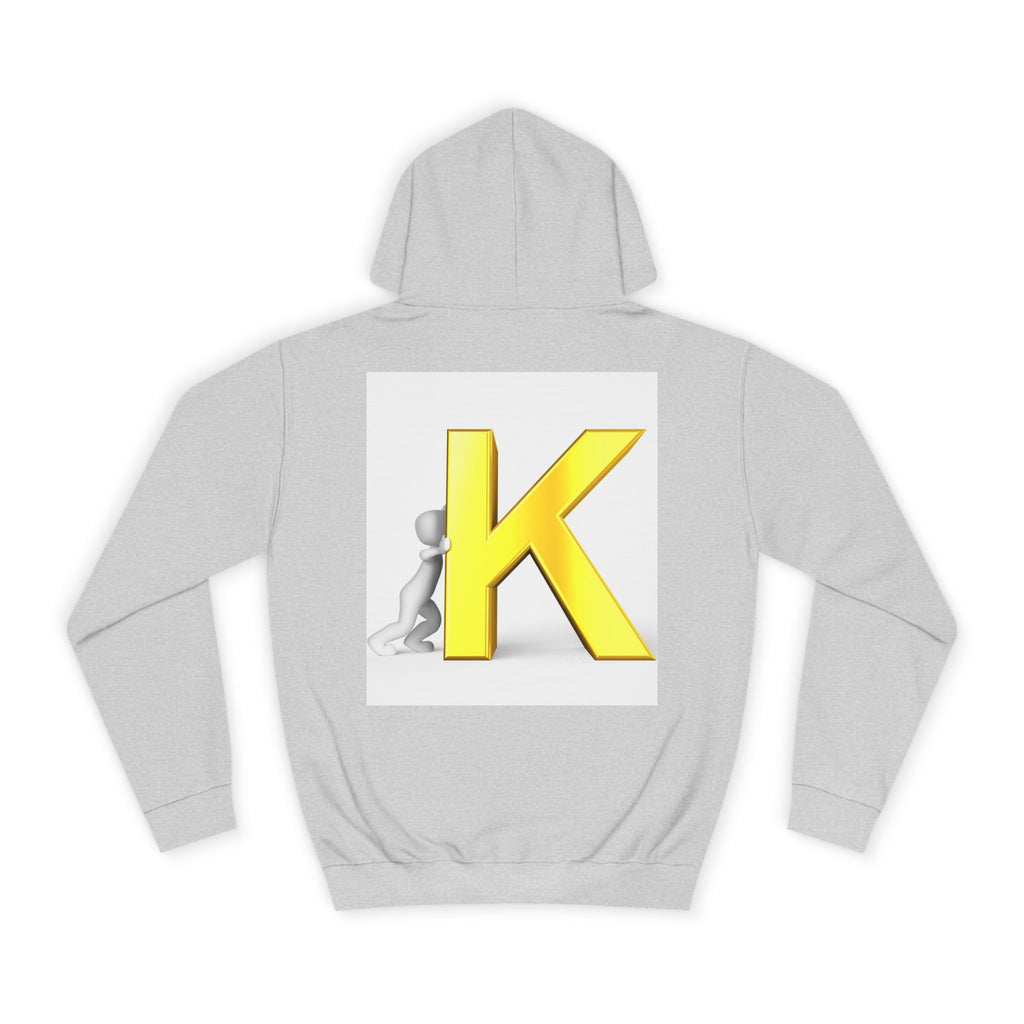 Yellow 3D Letter K hoodie | Initial Monogram, Alphabet Graphic