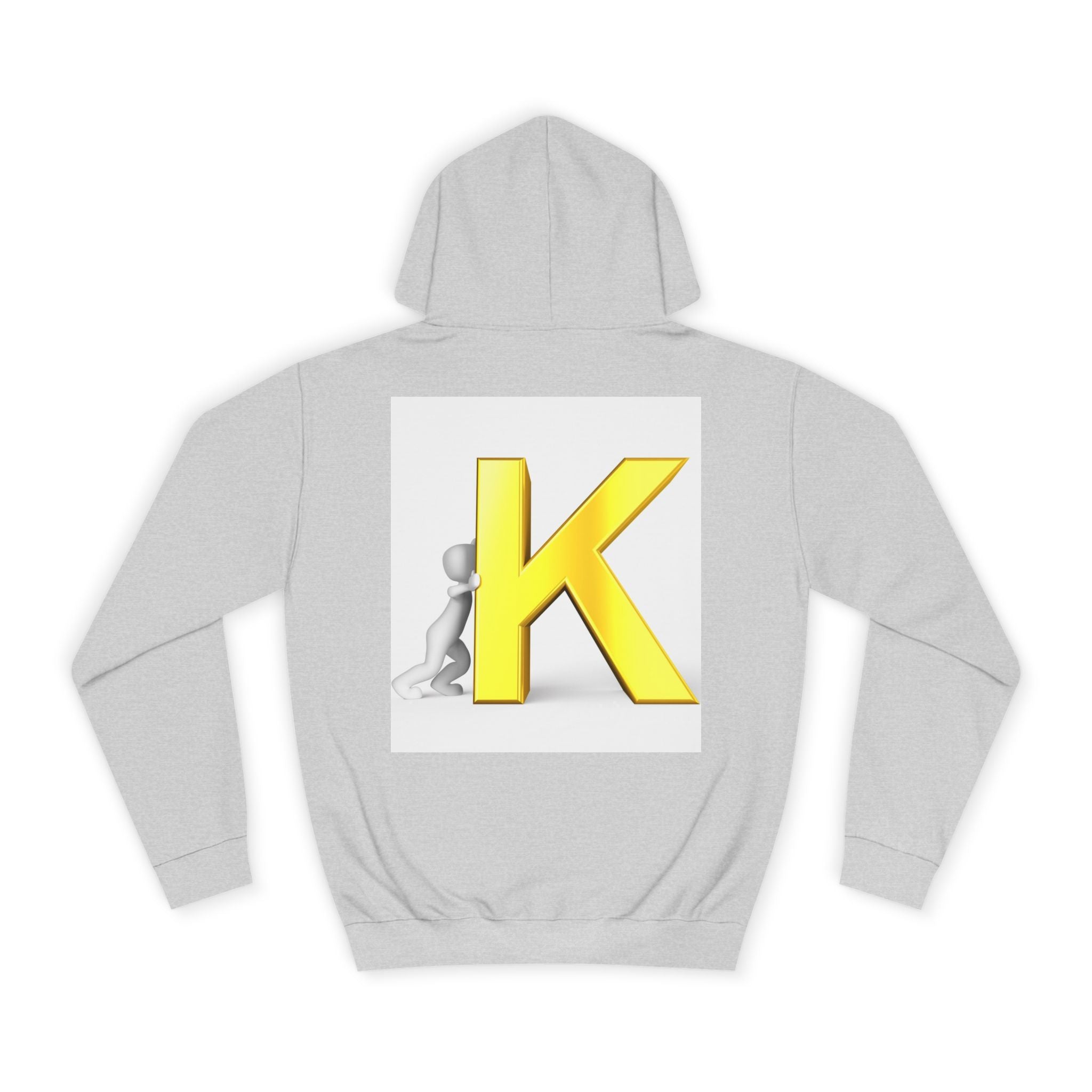 Yellow 3D Letter K hoodie | Initial Monogram, Alphabet Graphic