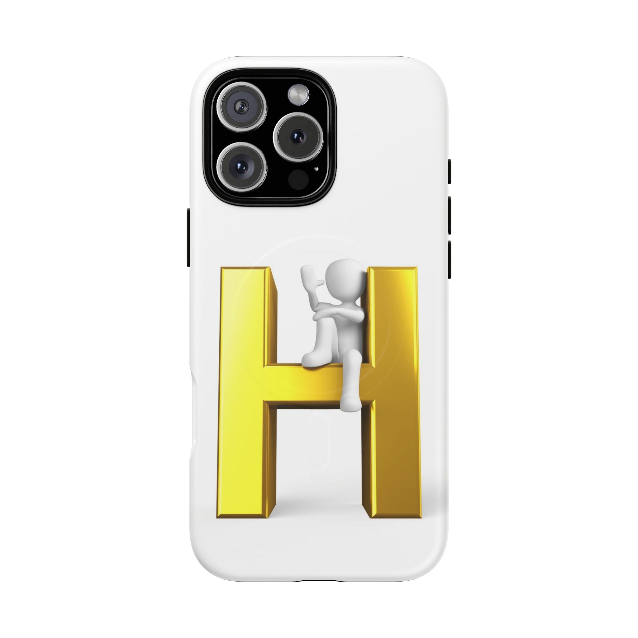Coque de téléphone Grimpante Lettre H Dorée | Coque Magnétique Robuste
