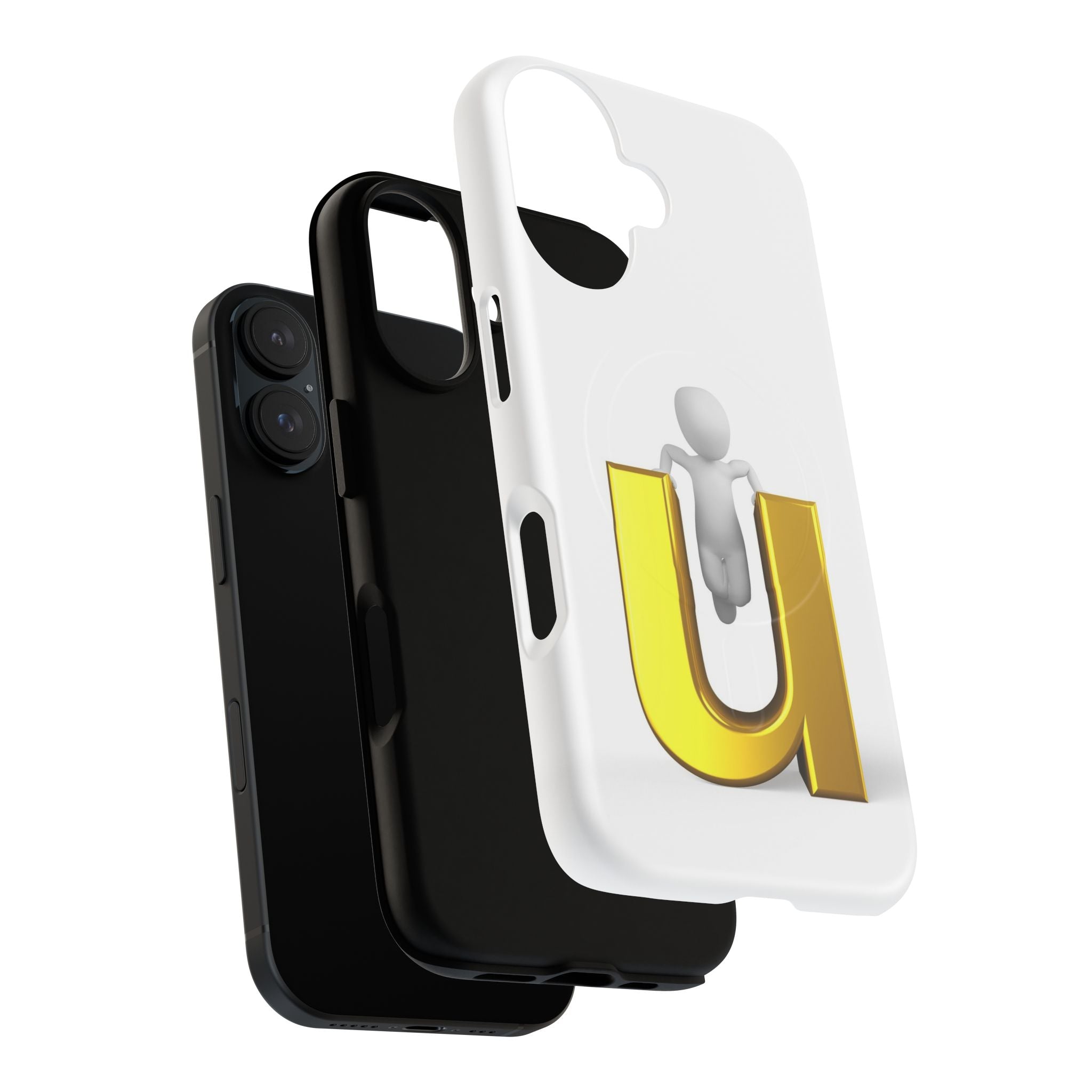 3D Person with Gold Letter U phone case | Tough Magnetic Case