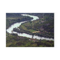 River Bend Landscape Glass Cutting Board | Scenic Aerial River View