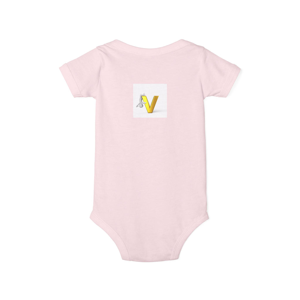 Letter V Baby Onesie | Gold Monogram Infant Bodysuit