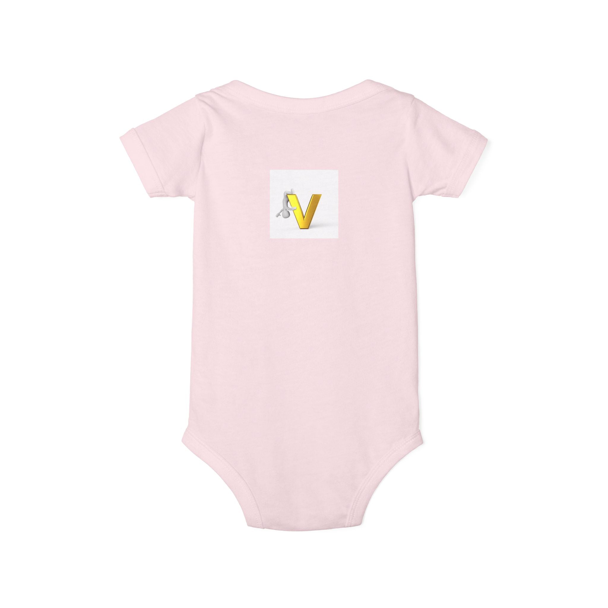 Letter V Baby Onesie | Gold Monogram Infant Bodysuit