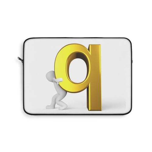 Housse d'ordinateur portable avec lettre Q dorée en 3D | Étui initial de l'alphabet