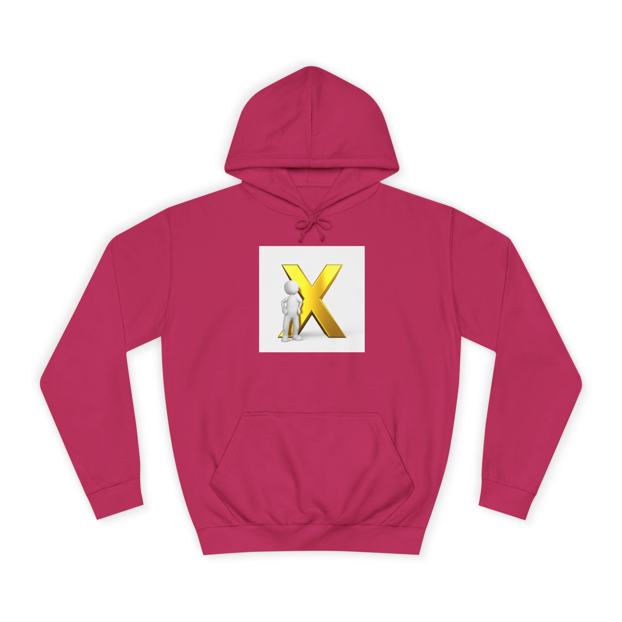 Sweat à capuche graphique lettre X dorée | Sweat à capuche Initial X avec figurine 3D