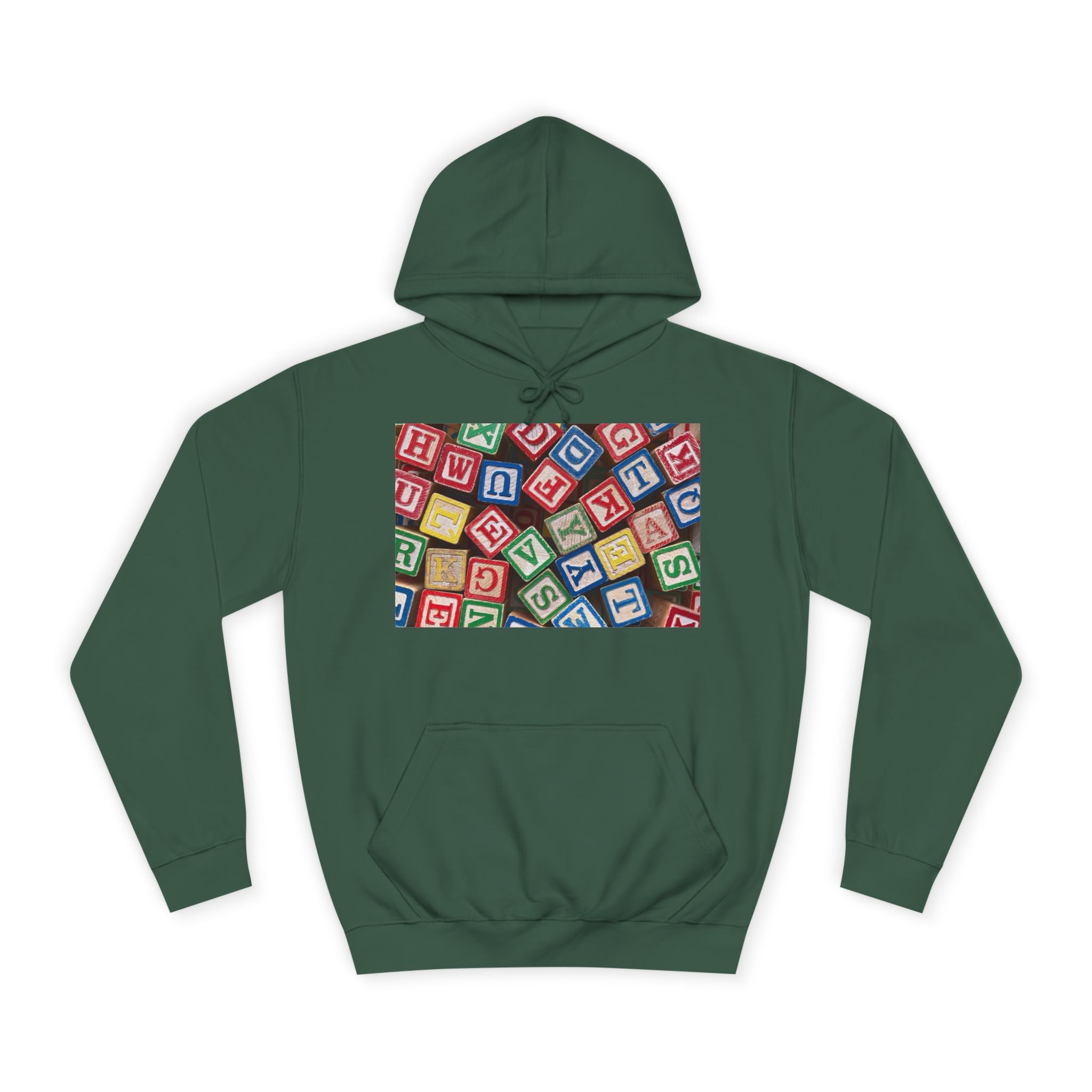 Sweat à capuche Blocs de l'Alphabet Colorés | Motif Blocs de Lettres pour Enfants