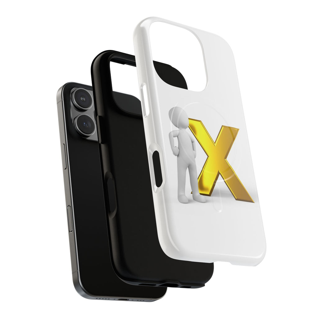 Gold X with 3D Figure iPhone Case | Tough Magnetic Case