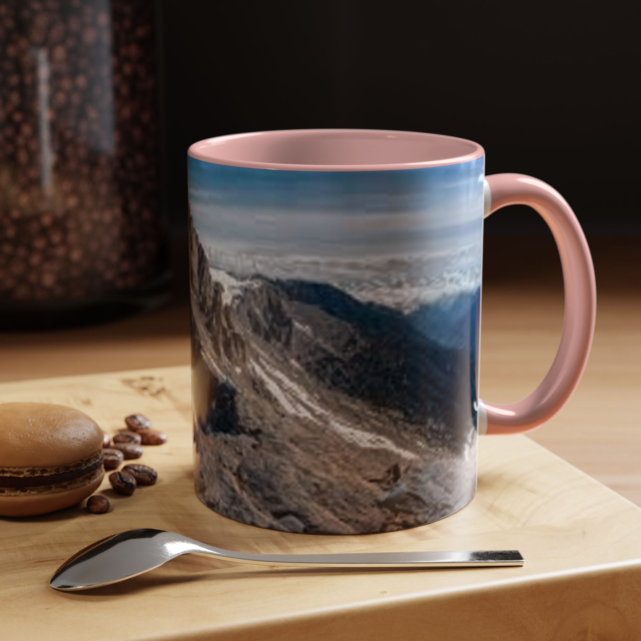Mountain Summit Photo Accent Coffee Mug | Rocky Peak Panorama, 11oz or 15oz