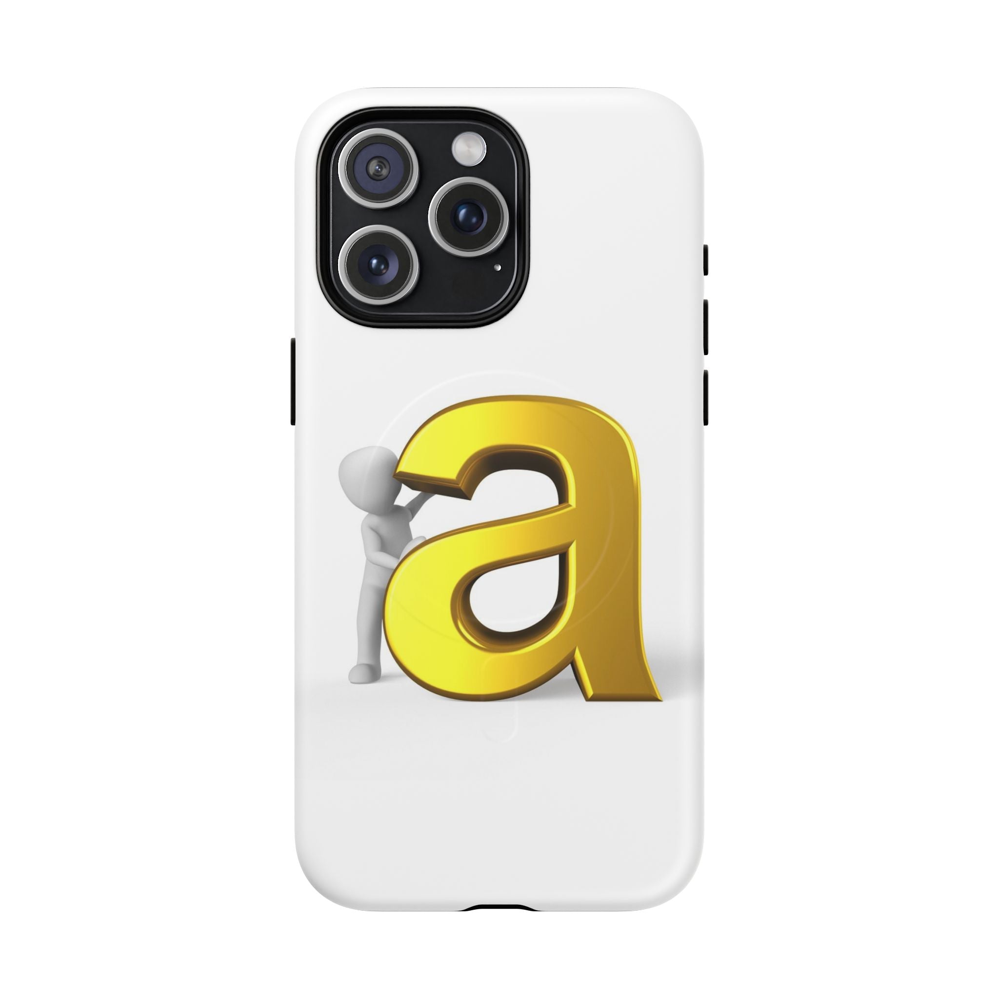 3D Gold Letter A Phone Case | Tough Magnetic Case