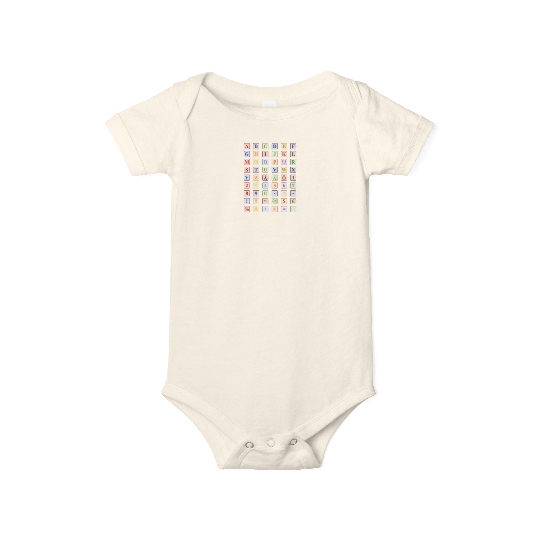 Barboteuse bébé à grille alphabétique colorée