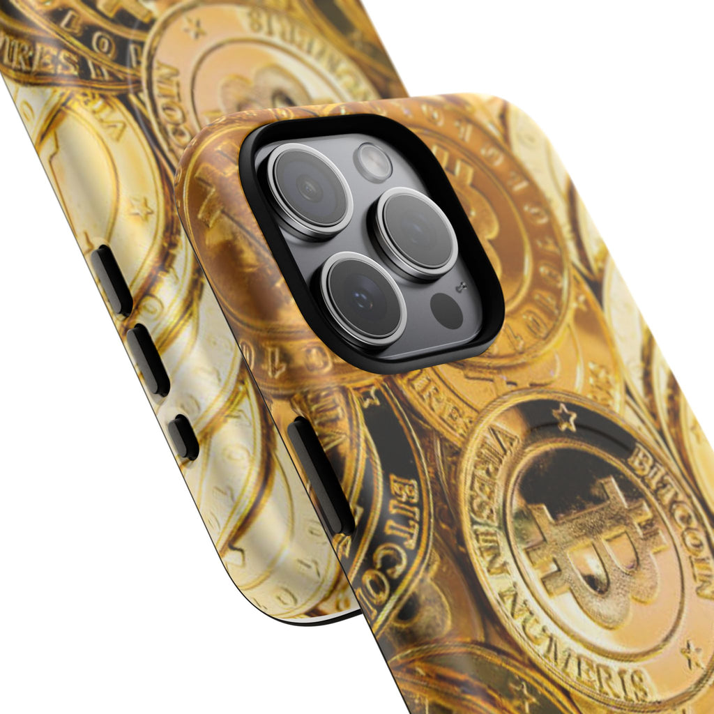 Gold Bitcoin Coins Phone Case | Tough Magnetic Case