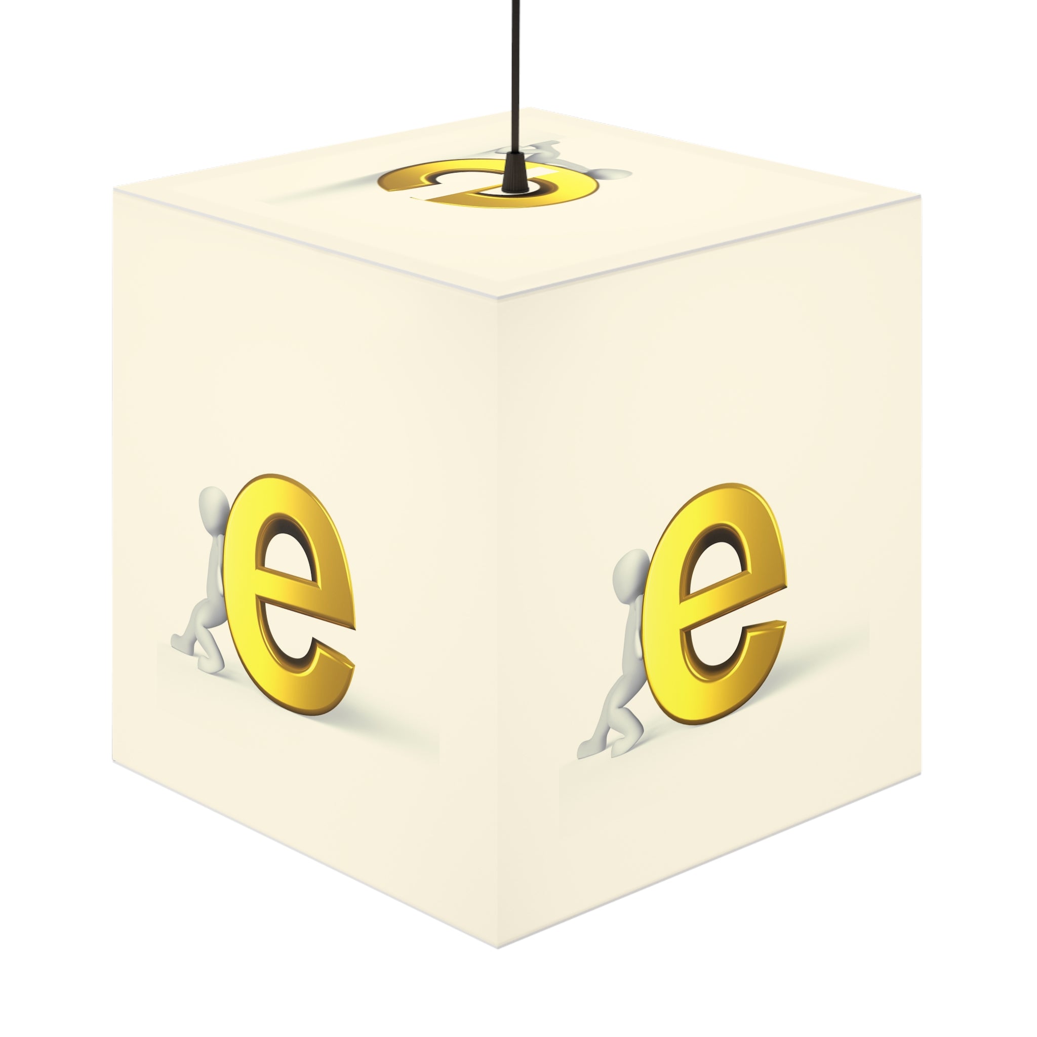 Gold Letter E Cube Lamp, Light Cube Lamp | Alphabet Nursery Nightlight
