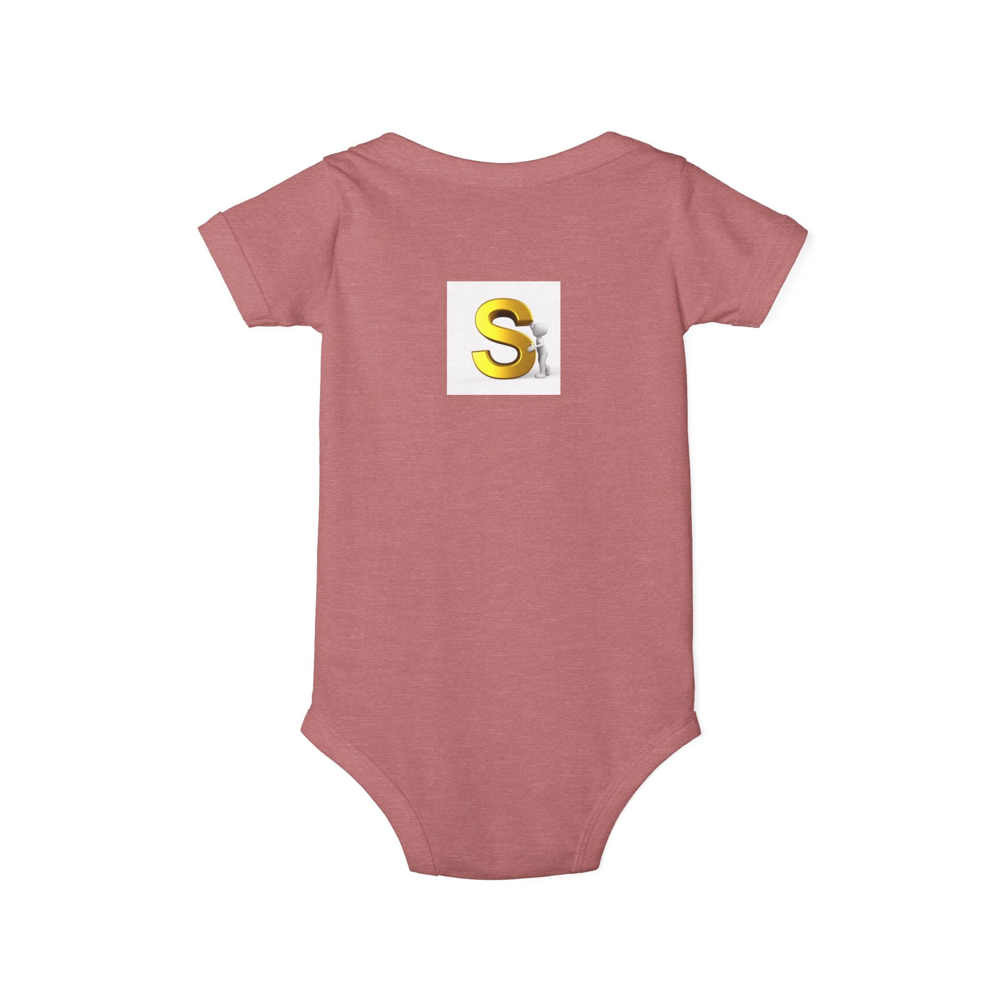 Gold Letter S Monogram Infant One Piece | Baby Bodysuit with Initial