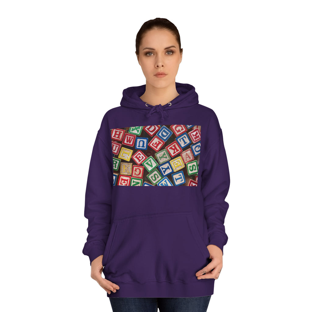 Colorful Alphabet Blocks Hoodie | Kids Letter Blocks Design