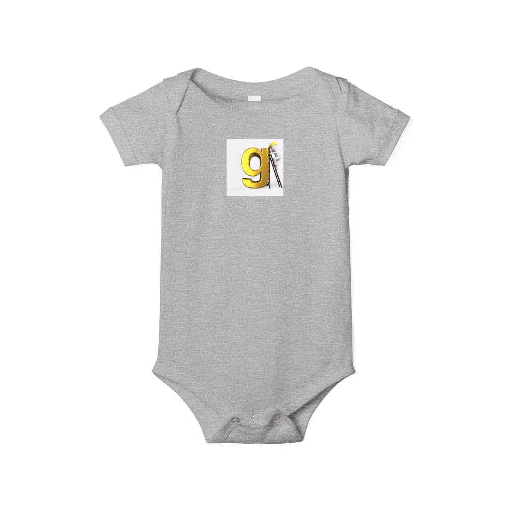 Yellow Letter G with worker Onesie | Baby Bodysuit, Alphabet Initial