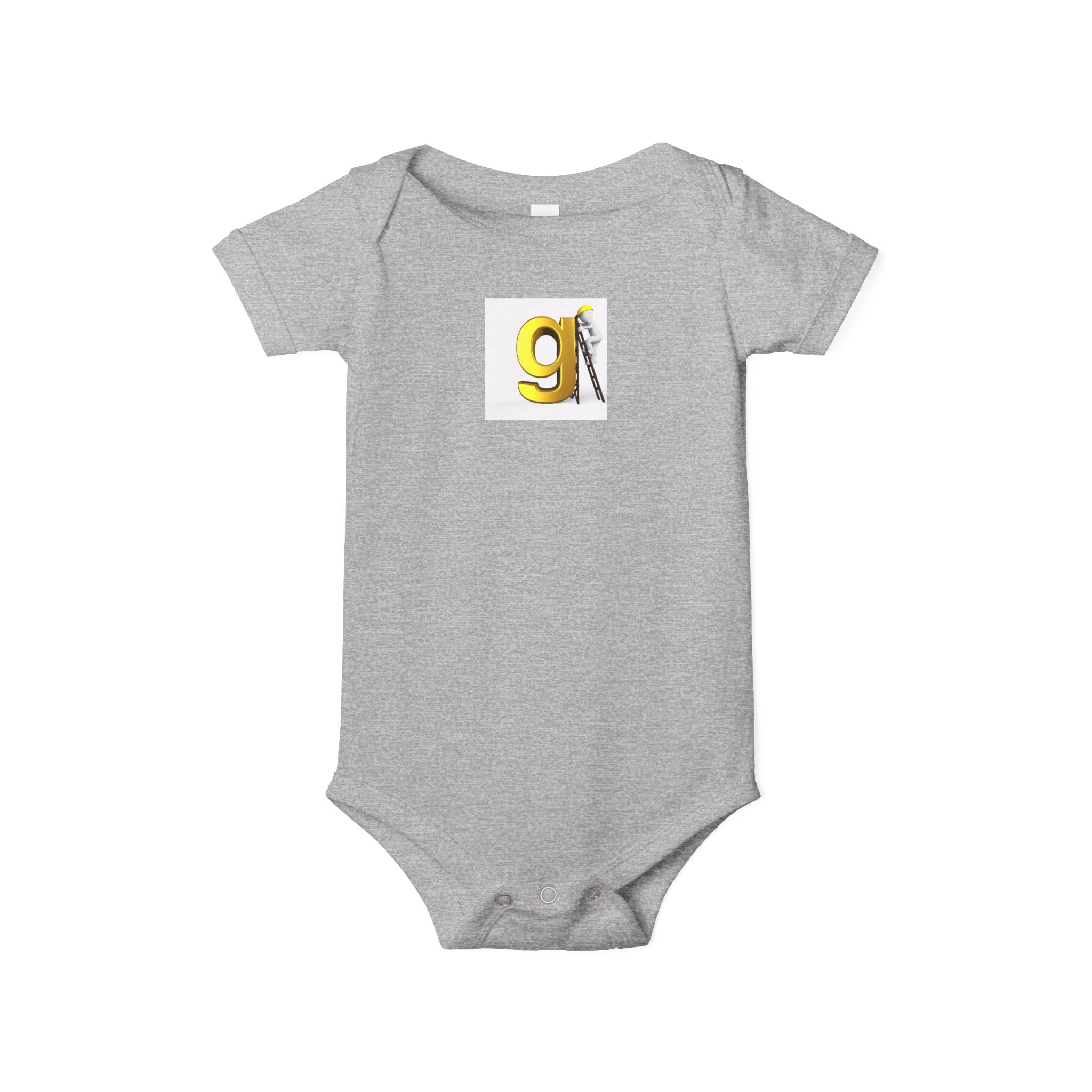 Yellow Letter G with worker Onesie | Baby Bodysuit, Alphabet Initial