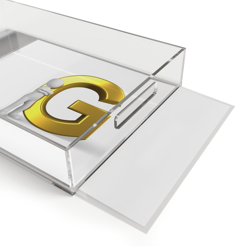 Gold Letter G Monogram Acrylic Serving Tray | Initial G Decor