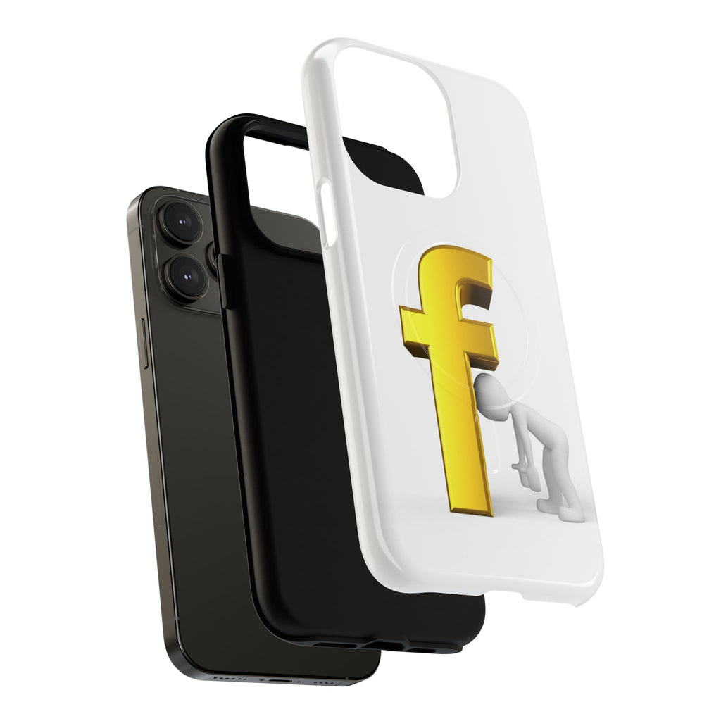 3D Gold Letter F Phone Case | Tough Magnetic Case