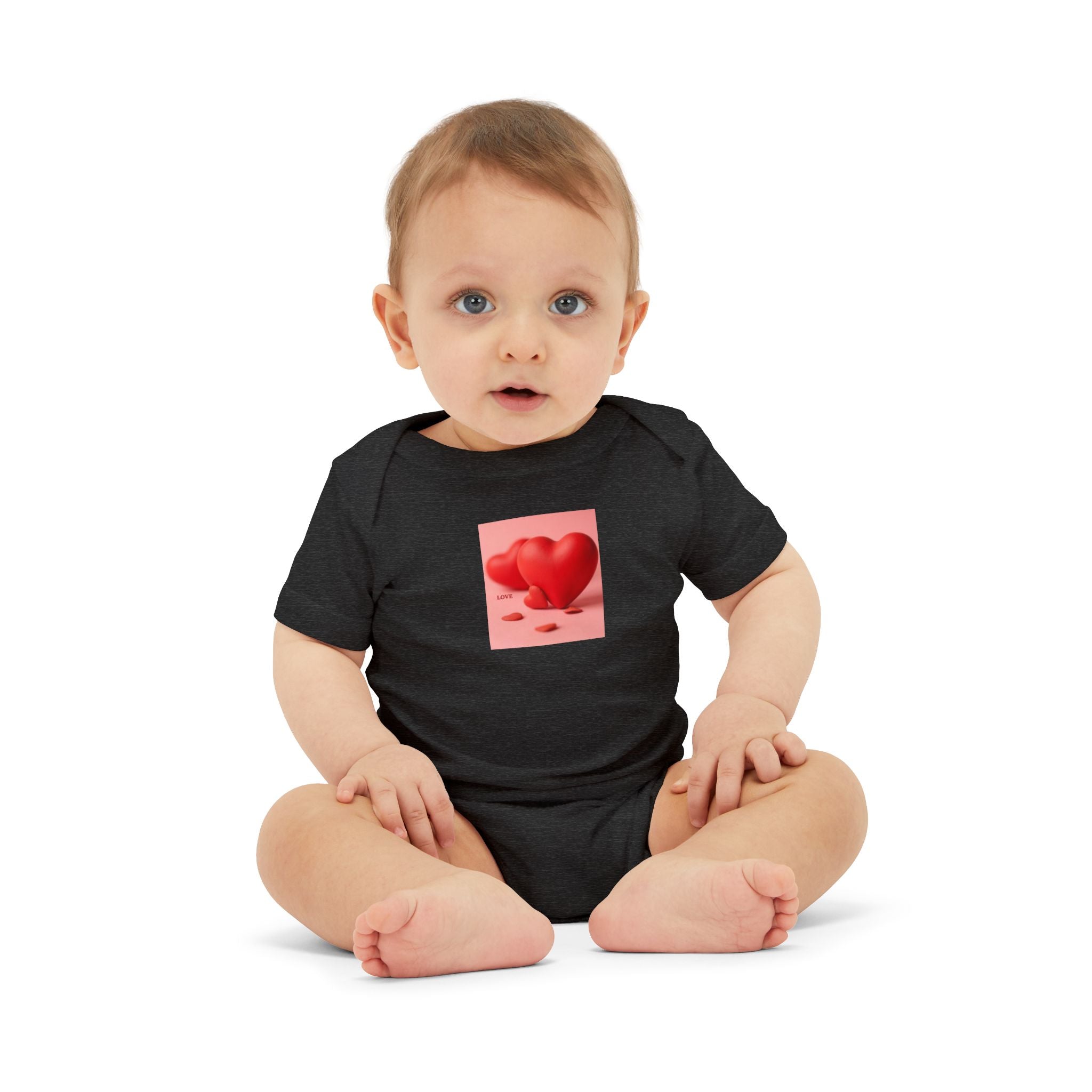 Red Heart Illustration Infant Bodysuit | Cute Valentine Baby Onesie