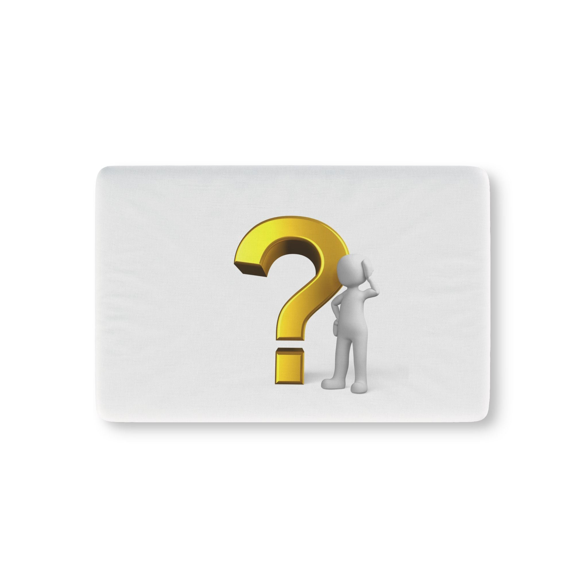 Gold Question Mark with Thinking Figure Baby Fitted Crib Sheet | Neutral Nursery