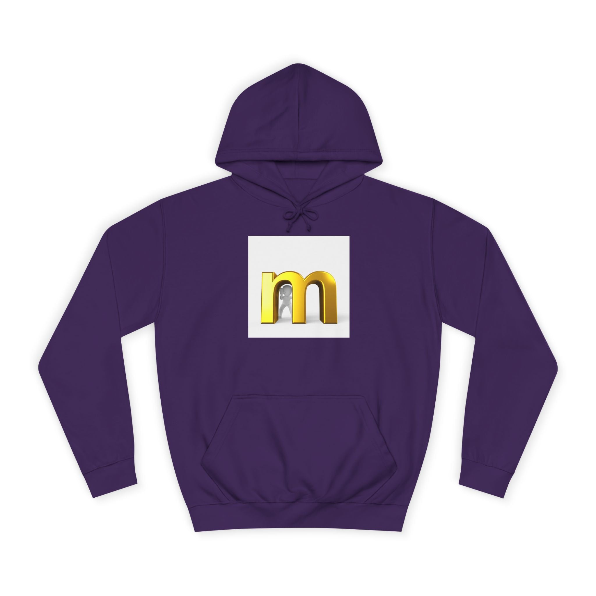 Gold 3D Letter M Hoodie | Minimal Initial Logo