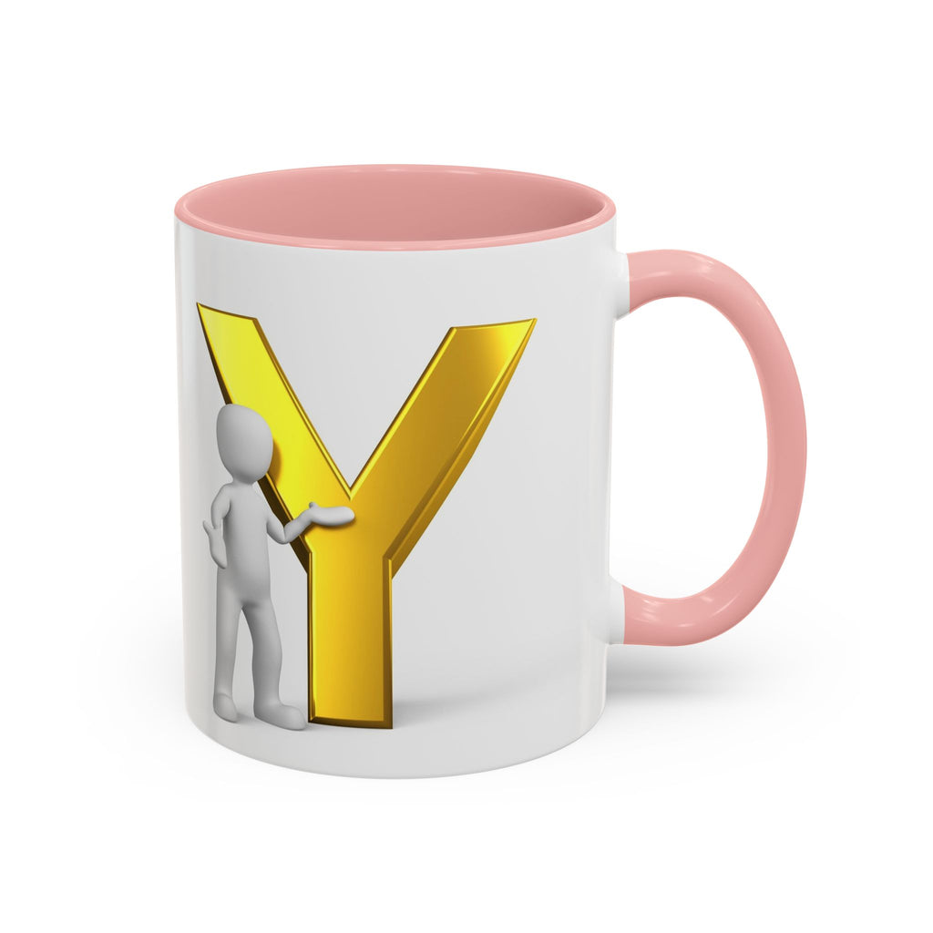 Goldbuchstabe Y mit Motiv Kaffeetasse | Akzentgriff und Innenseite