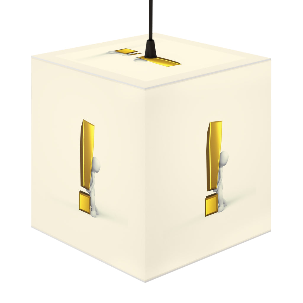 3D Figure with Gold Exclamation Light Cube Lamp | Modern Accent Lighting