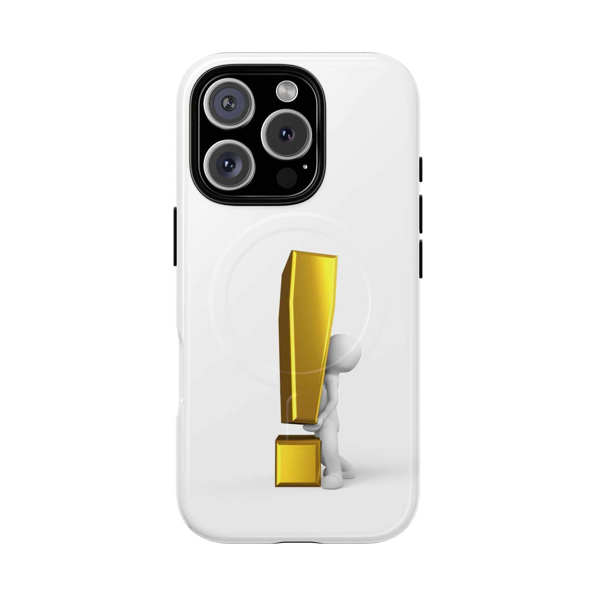 Coque de téléphone aimantée robuste Point d'exclamation doré
