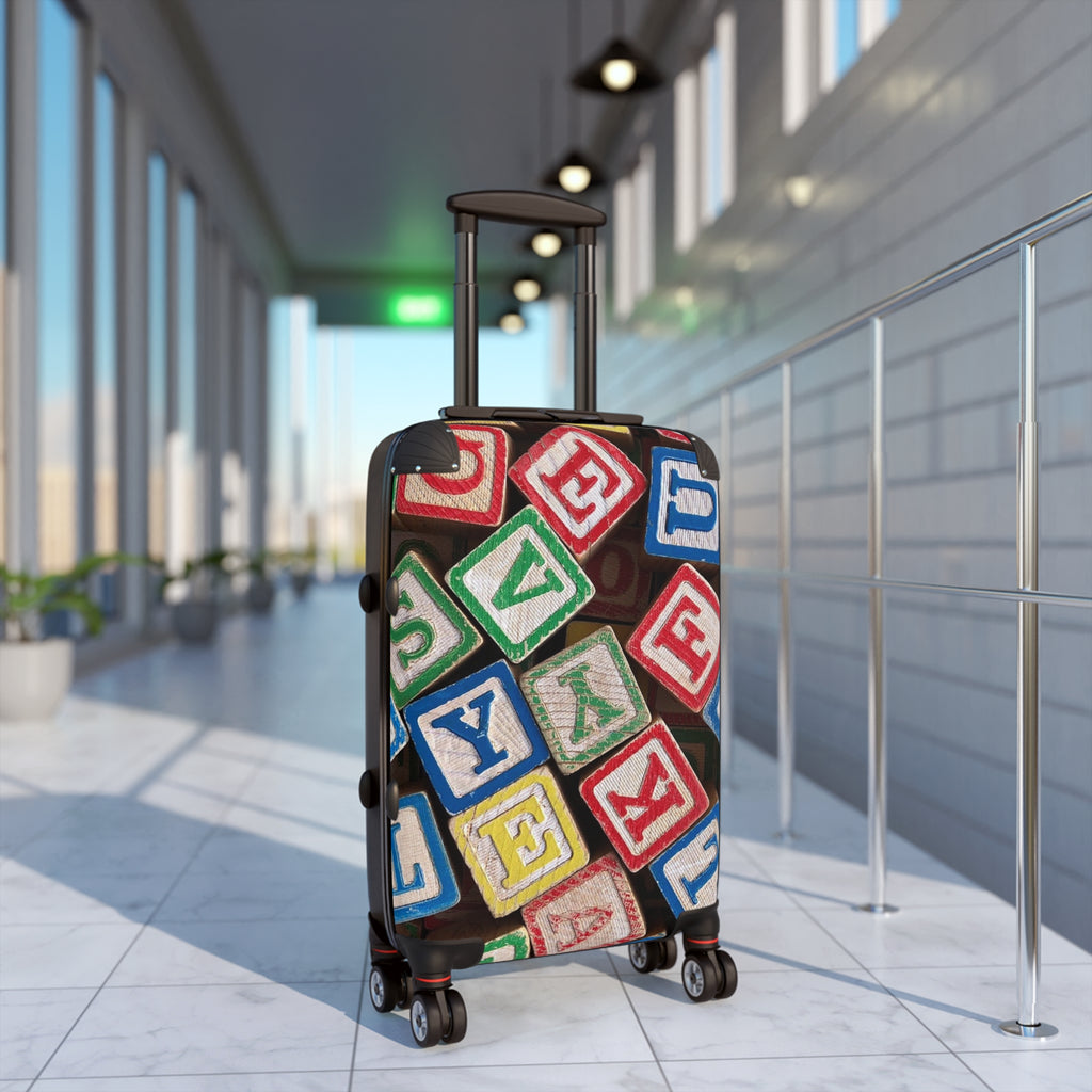 Colorful Alphabet Blocks Suitcase | Kids Luggage, Educational Toy Pattern