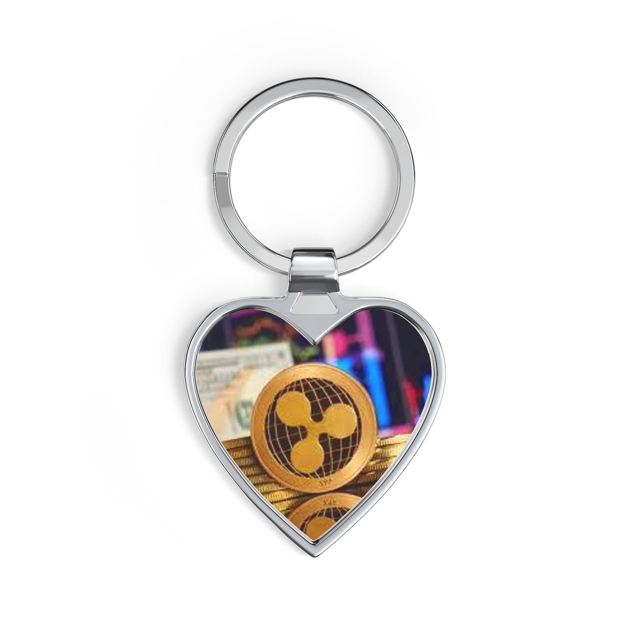 Ripple Crypto Heart Keychain | Heart Keychain