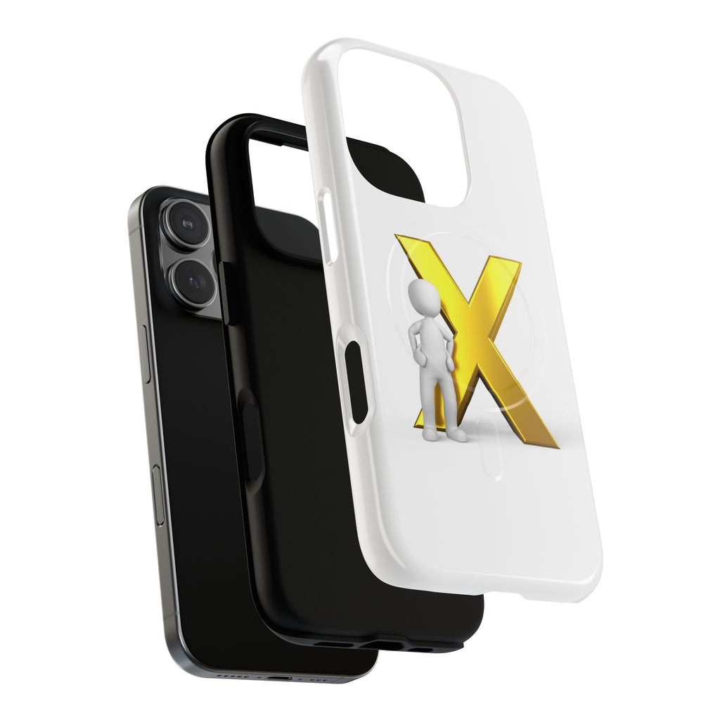 3D Figure with Gold X phone case | Magnetic Tough Case