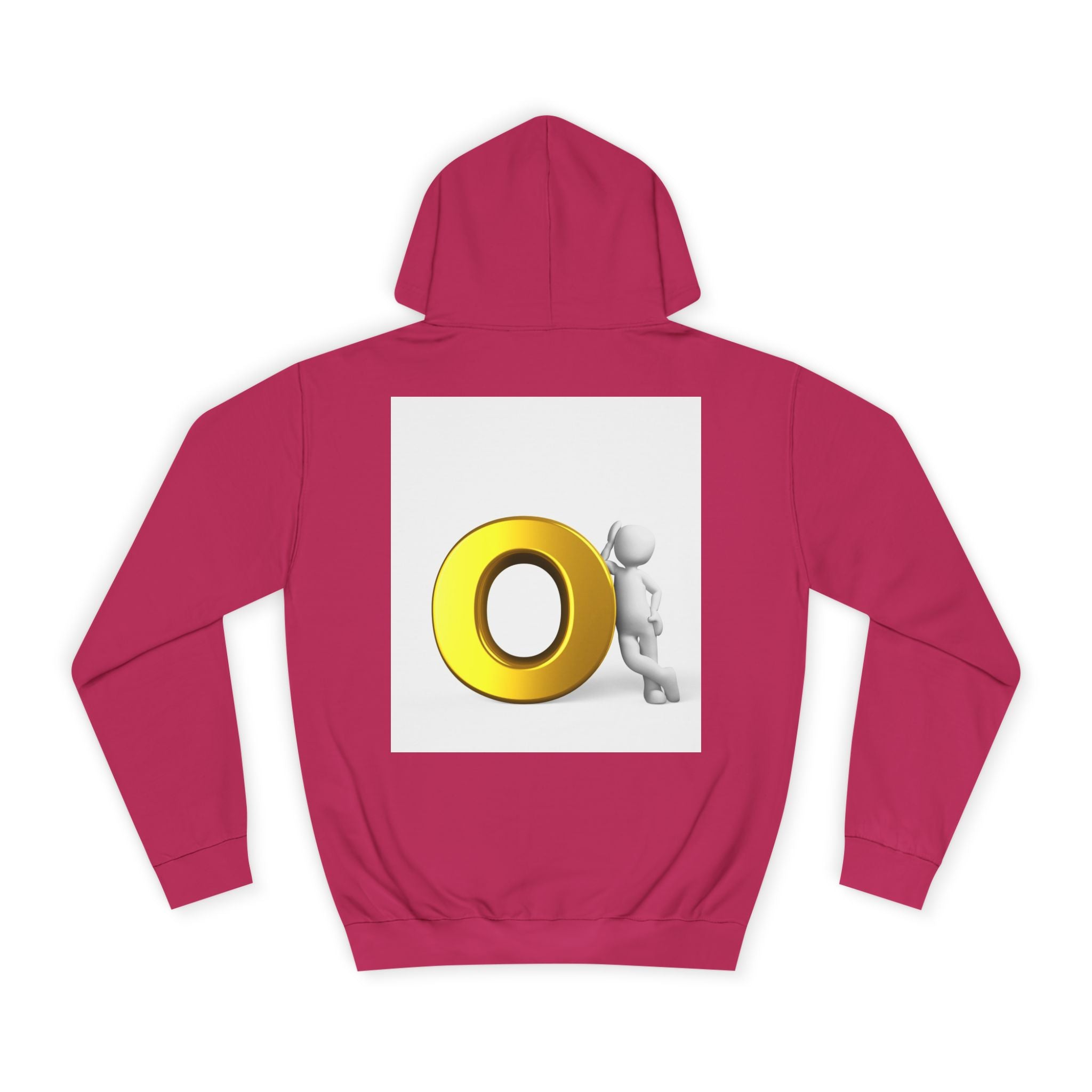 Gold O Letter with 3D Figure Hoodie | Monogram O Sweatshirt