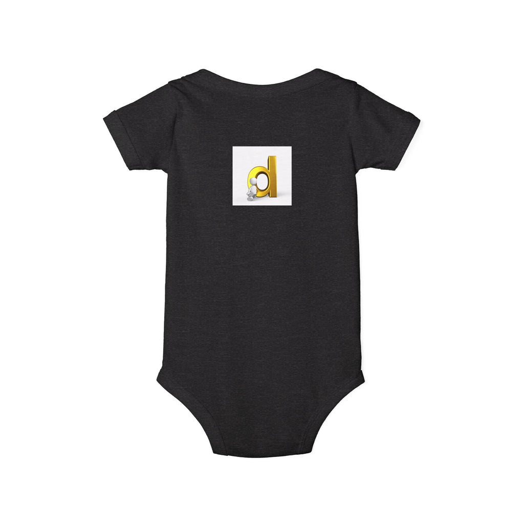 Letter D Baby Onesie | Yellow 3D Initial Infant One Piece