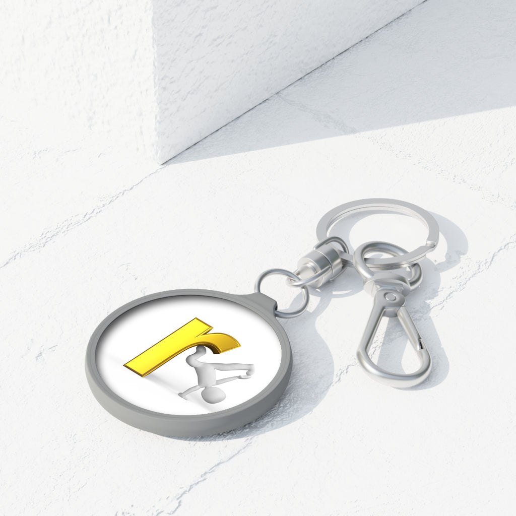 Letter R Breakdancer Keyring Tag | Initial R Keychain