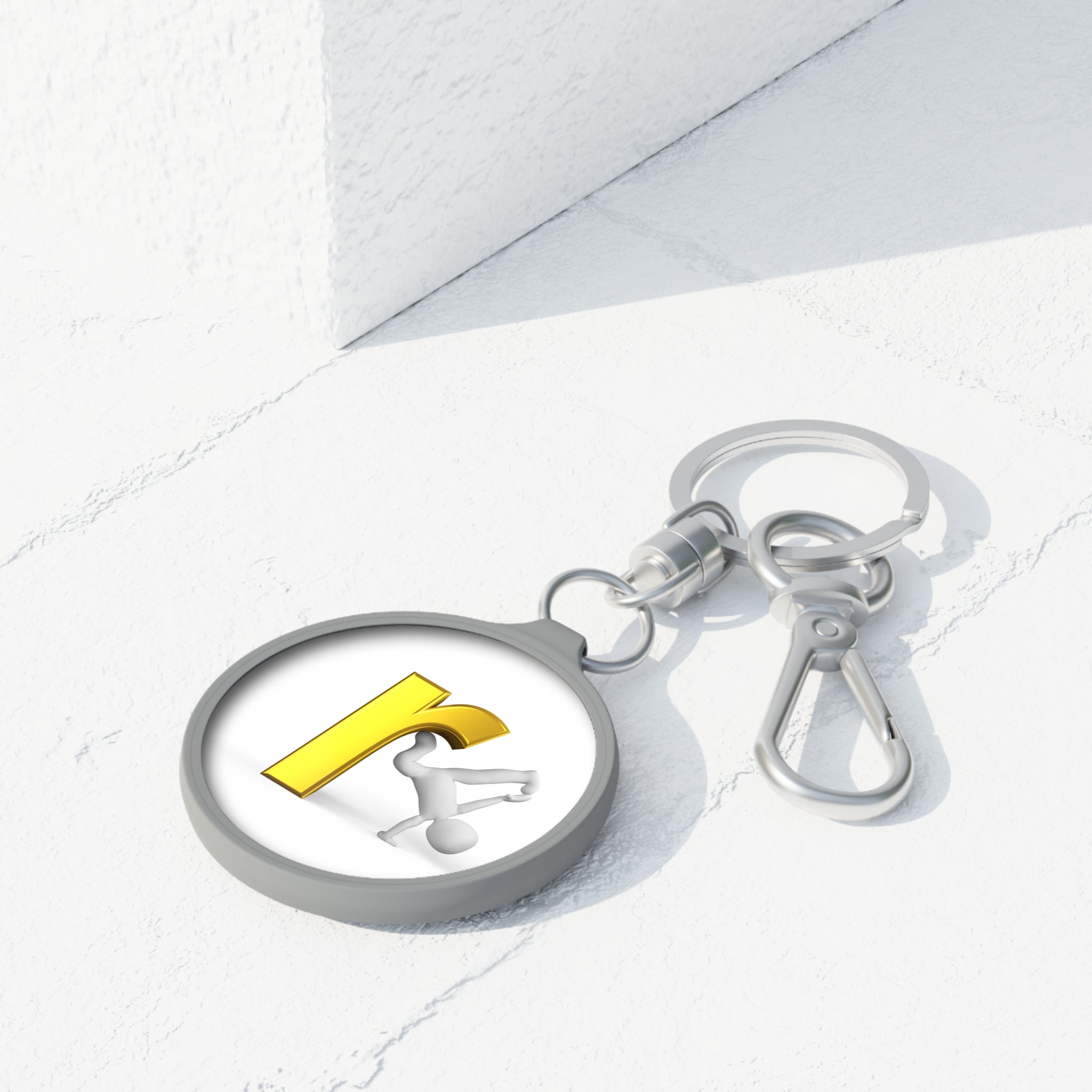 Letter R Breakdancer Keyring Tag | Initial R Keychain