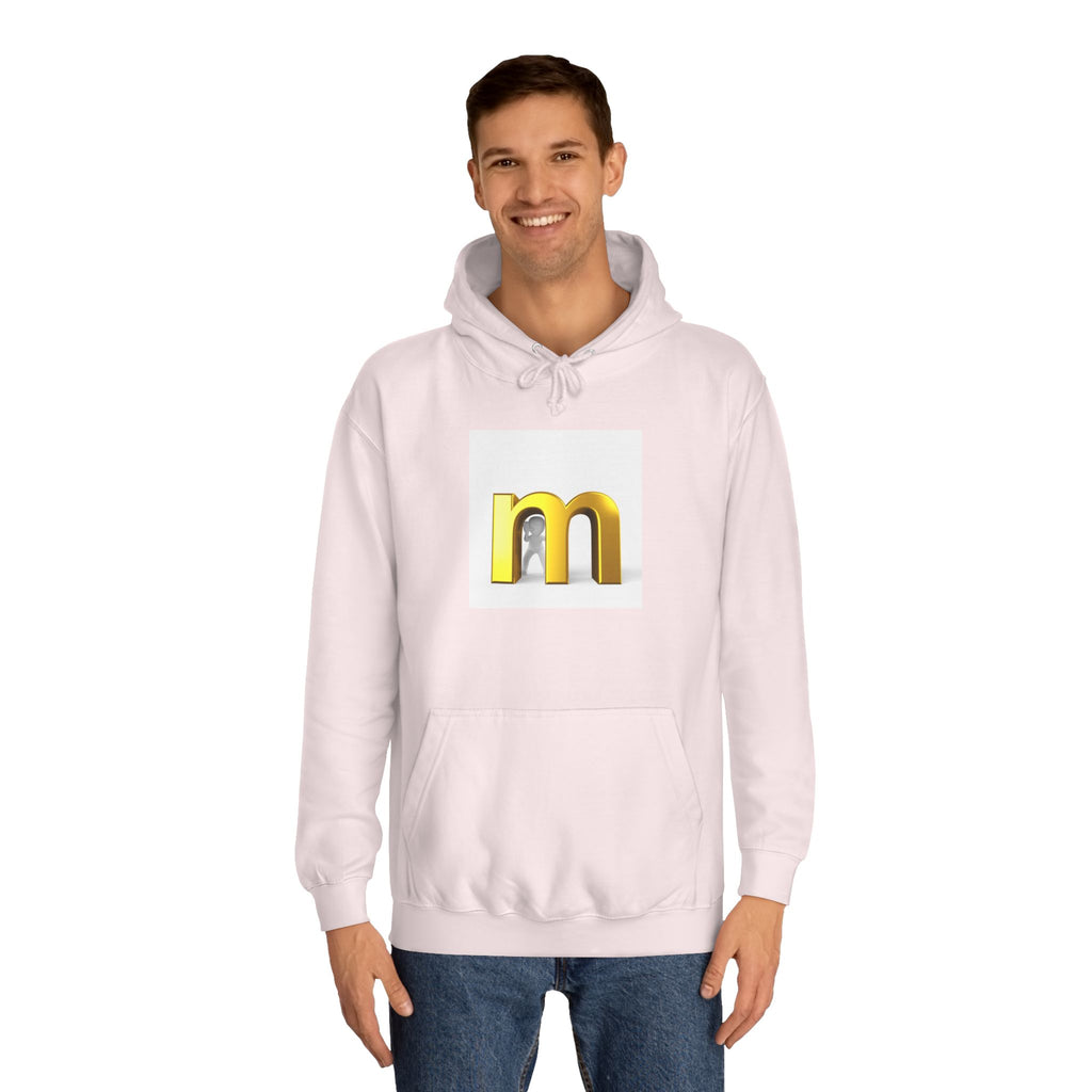 Gold 3D Letter M Hoodie | Minimal Initial Logo
