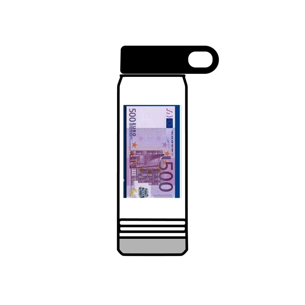 500 Euro Banknote Water Bottle | Money Novelty Thermos, 20oz
