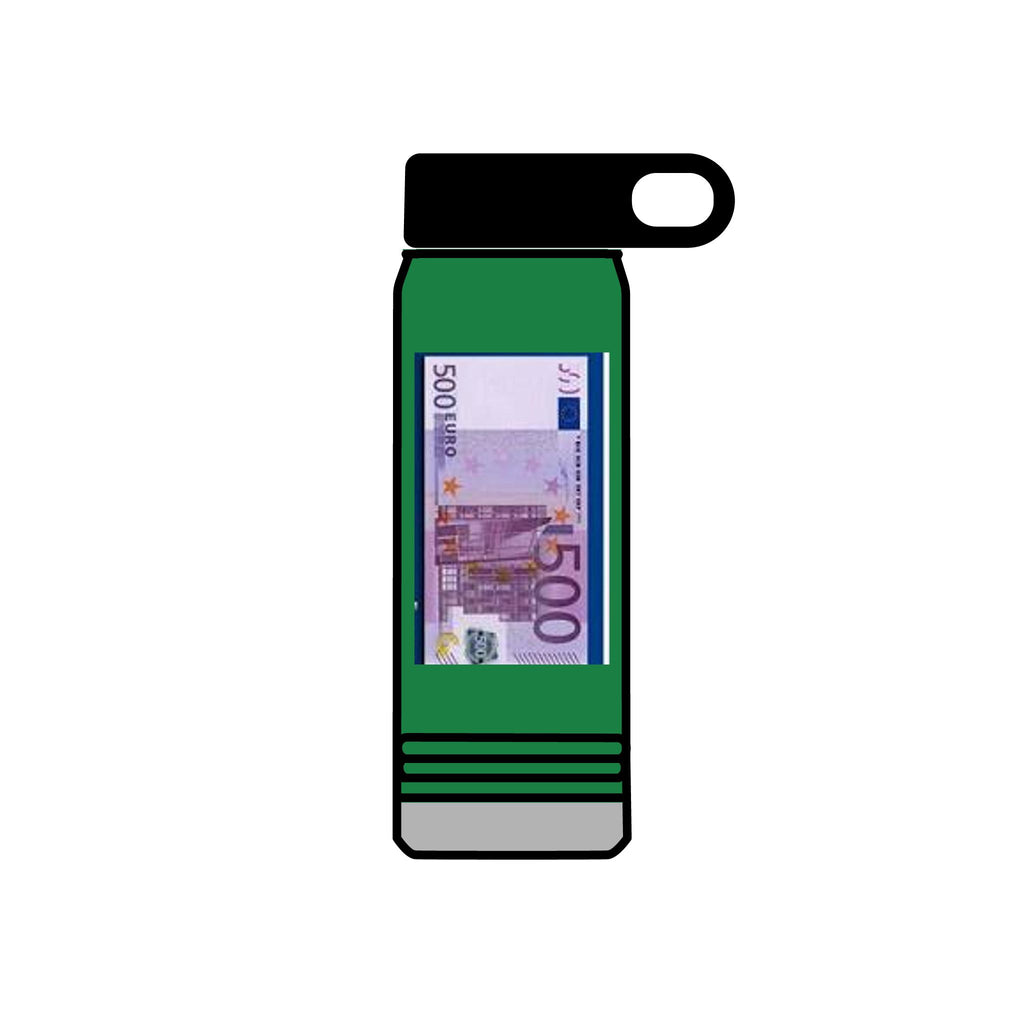 500 Euro Banknote Water Bottle | Money Novelty Thermos, 20oz
