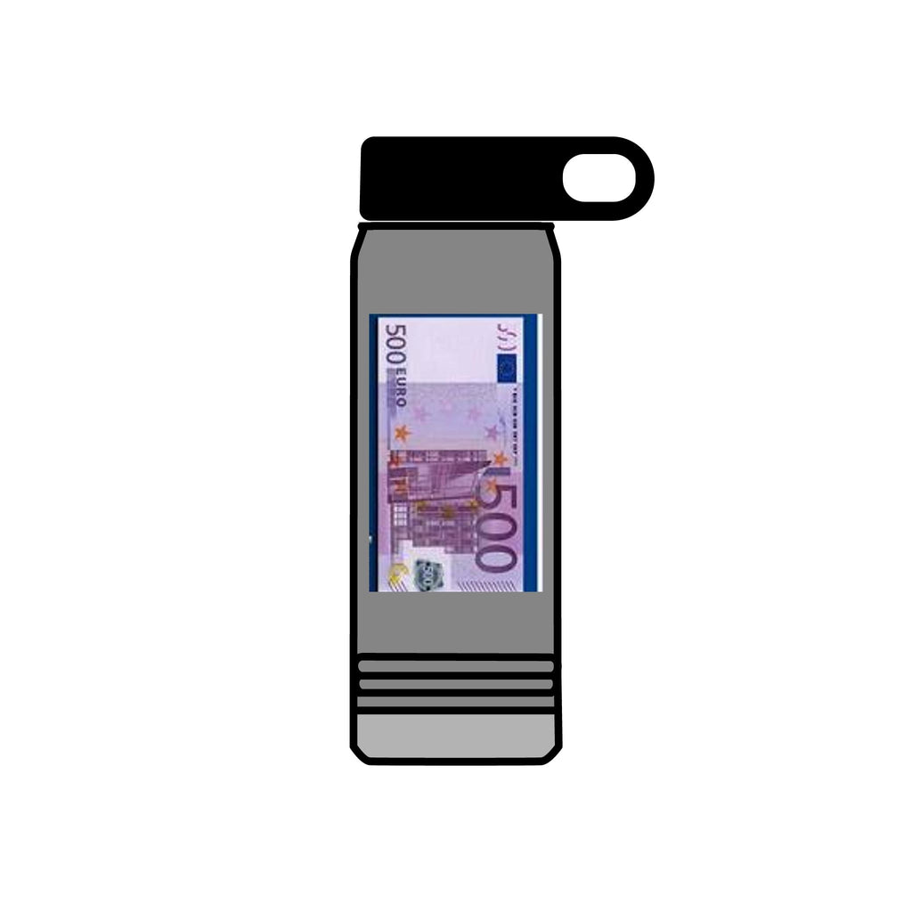 500 Euro Banknote Water Bottle | Money Novelty Thermos, 20oz
