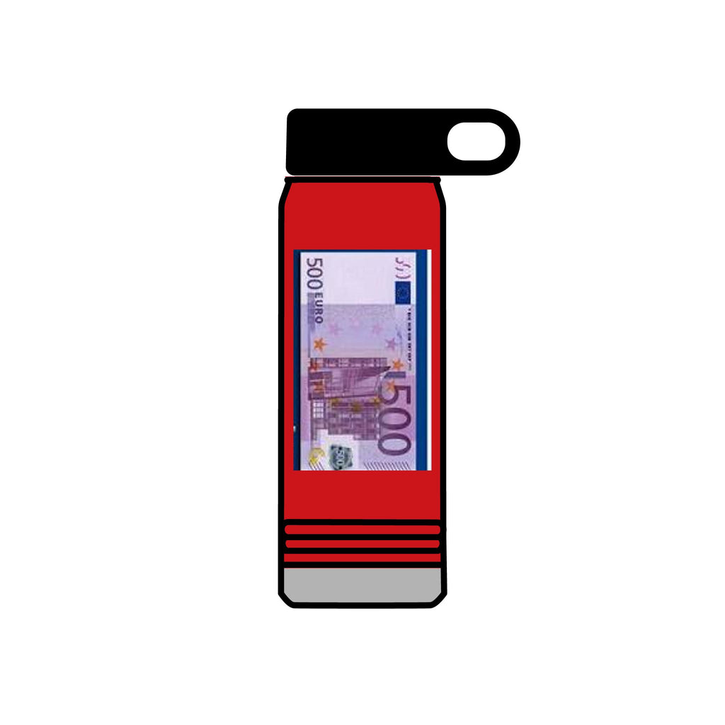 500 Euro Banknote Water Bottle | Money Novelty Thermos, 20oz