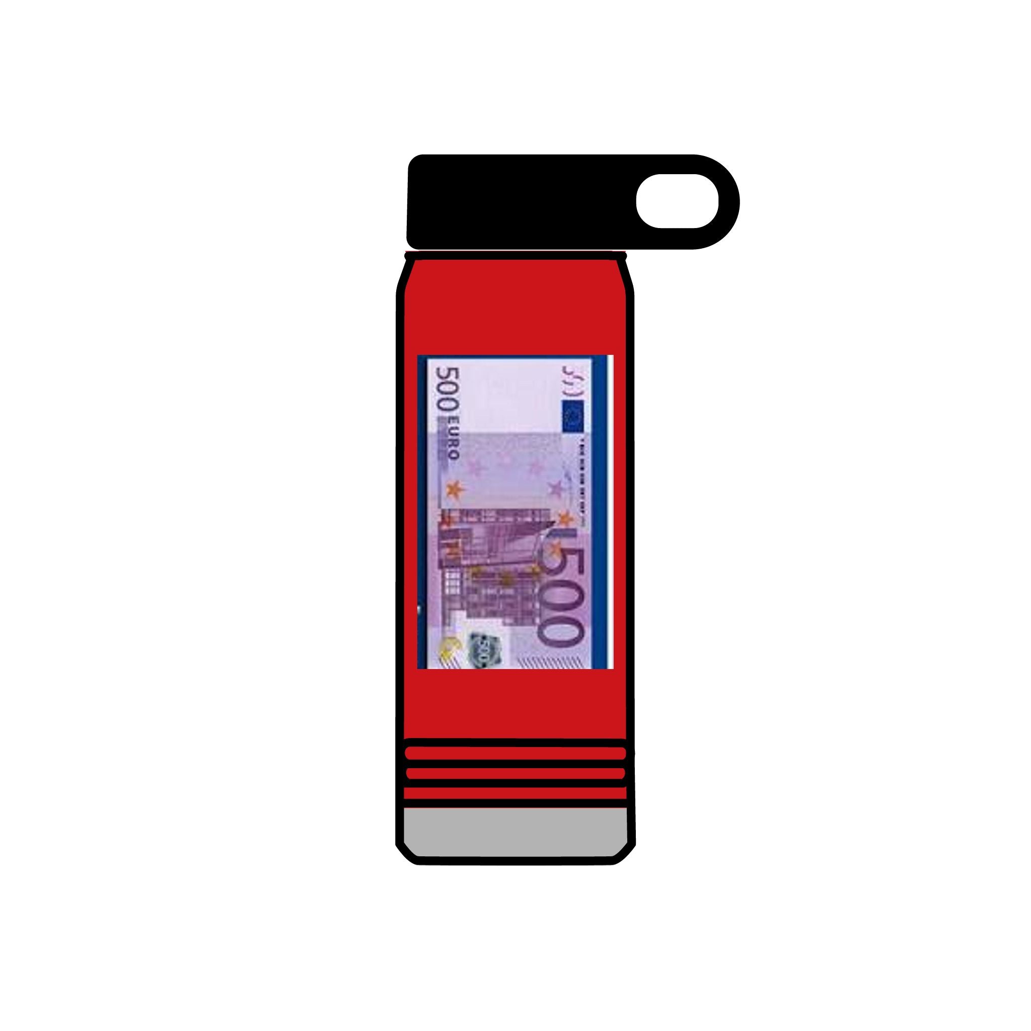 500 Euro Banknote Water Bottle | Money Novelty Thermos, 20oz