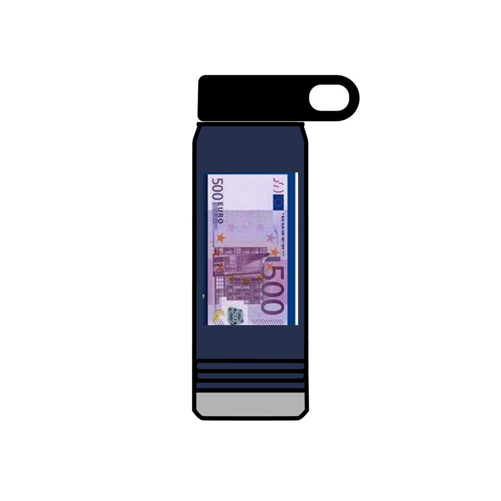 500 Euro Banknote Water Bottle | Money Novelty Thermos, 20oz