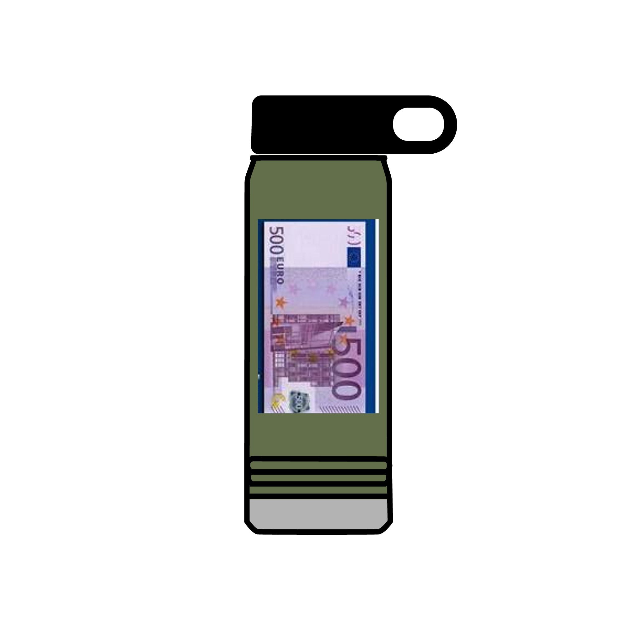 500 Euro Banknote Water Bottle | Money Novelty Thermos, 20oz