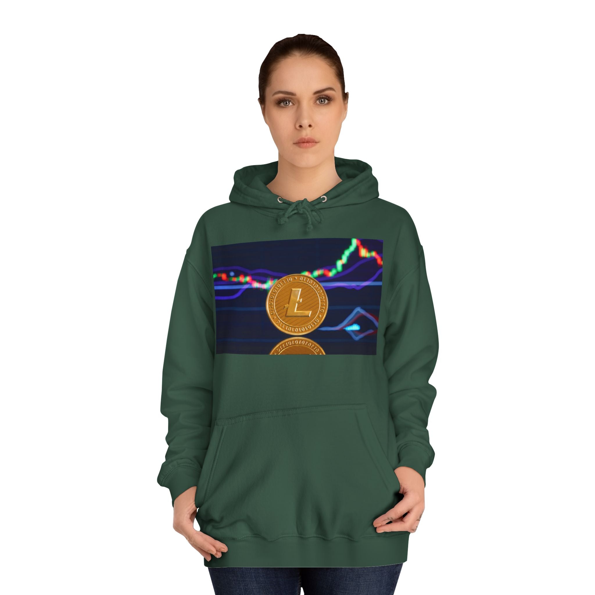 Litecoin Coin Graphic Hoodie | Crypto Chart Design, Digital Currency Apparel