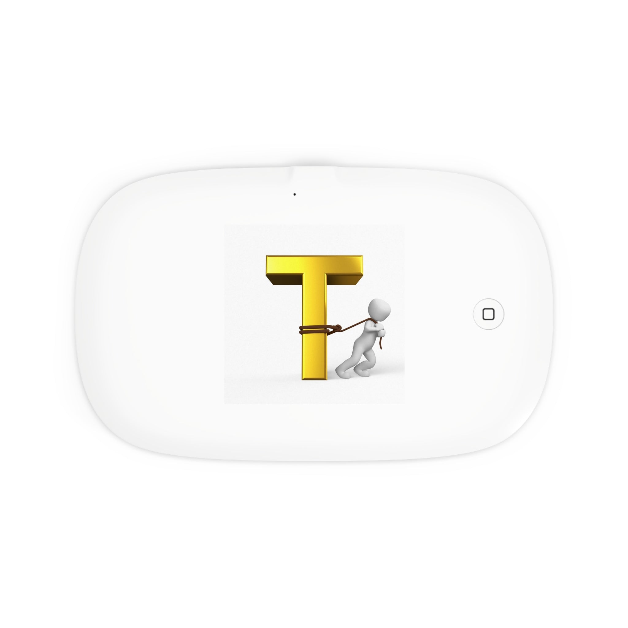 3D Figure Pushing Gold Letter T Wireless Charging Pad | UV Phone Sanitizer