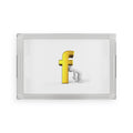 3D Gold Letter F Illustration Acrylic Serving Tray | Icon Decor