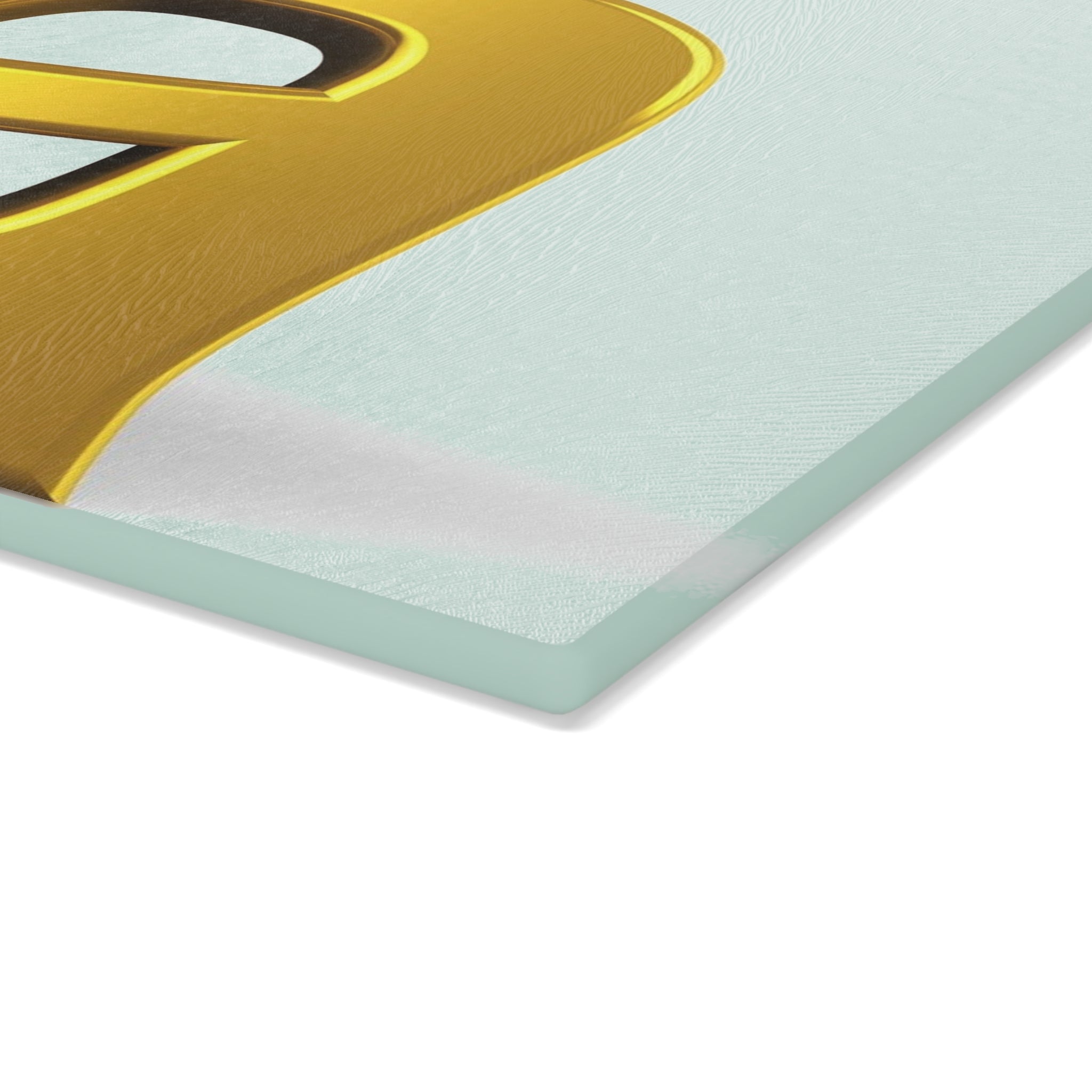 3D Gold Letter A with Figure Glass Cutting Board | Monogram Kitchen Decor
